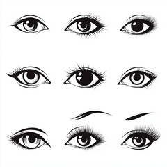 set of eyes vector