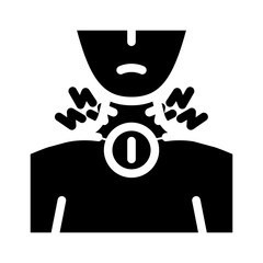 sore throat hoarseness disease symptom glyph icon vector. sore throat hoarseness disease symptom sign. isolated symbol illustration