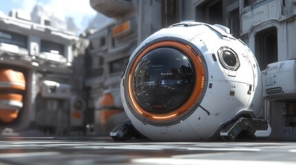 Obraz premium Futuristic spacecraft design in a high-tech environment, featuring sleek lines and innovative technology.