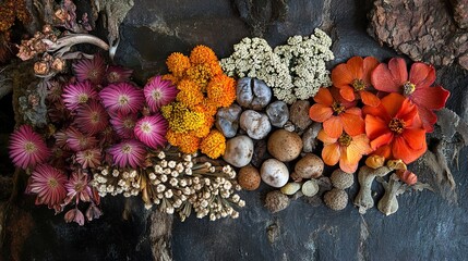 Vibrant Floral Still Life: A Symphony of Colors and Textures