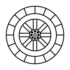 car tires icon vector on white background
