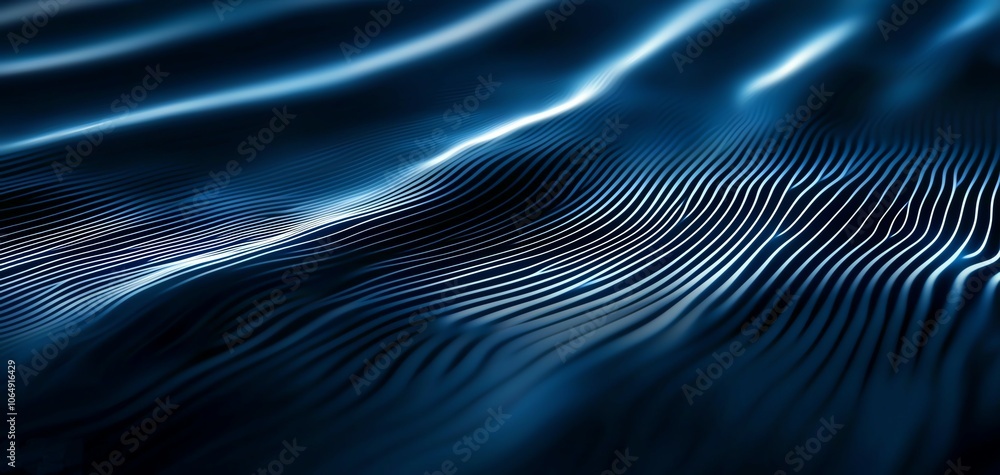 Aufkleber abstract blue water waves with dynamic light reflections and ripples, creating a serene and calming 