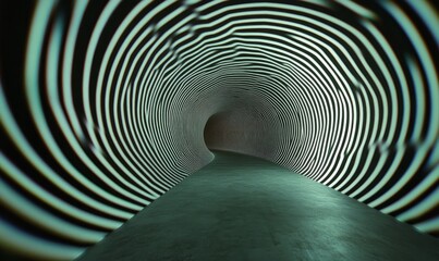 optical illusion of a tunnel with lines warping to give the sense of depth