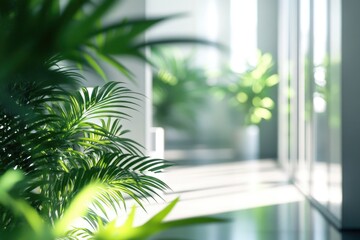 Fototapeta premium A cozy room filled with various types of indoor plants, great for home decor or office use