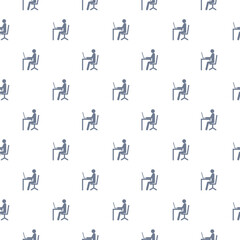 People with laptop computer pattern seamless isolated on white background