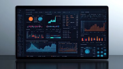 Obraz premium A digital interface showing a financial portfolio dashboard, with metrics on asset allocation
