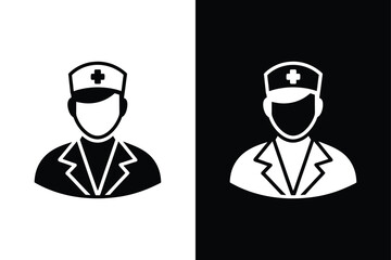 Nurse icon, nurse logo icon, medical nurse logo icon vector illustration on white background.	