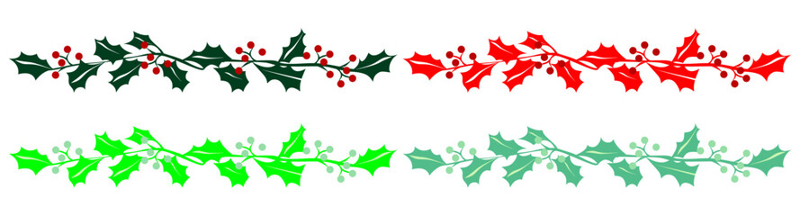 Holly christmas pattern plant