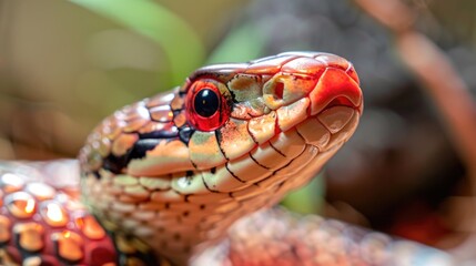 Obraz premium A close-up of a snake's head with a blurred background