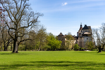 Obraz premium Park of Blatna castle, Bohemia, Czech Republic