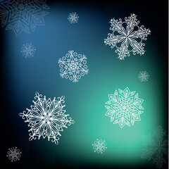 Snowflake Christmas design vector set