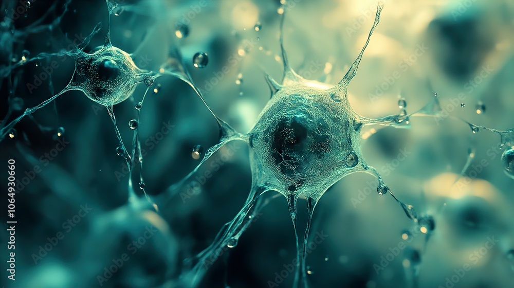 Wall mural microscopic view of a neuron: a detailed look at the building blocks of the brain