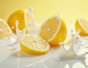 Fresh Fruits Immersed in water and milk.Refreshing and Invigorating