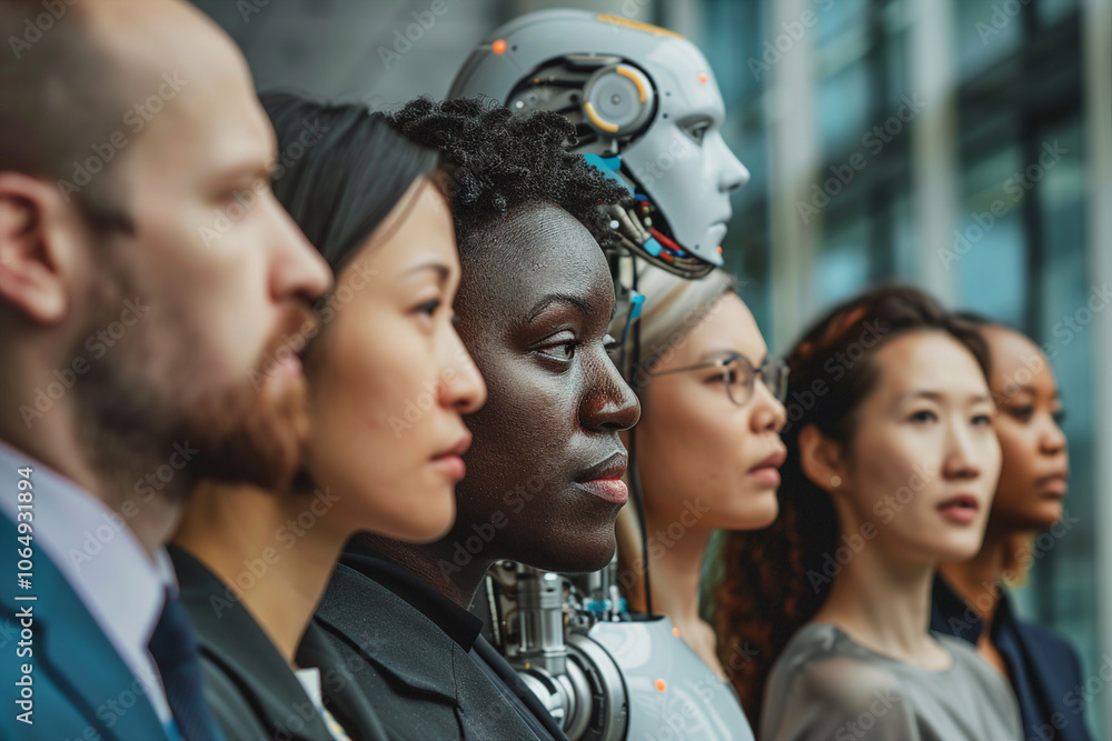 Poster futuristic science innovation in robotics and artificial intelligence - generative ai