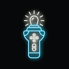 Neon gamepad with light bulb shining brightly, representing the concept of a bright gaming idea