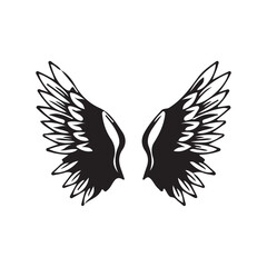Obraz premium tattoo, flying, bird,wings vector design 