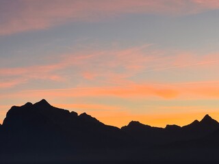 sunset in the mountains