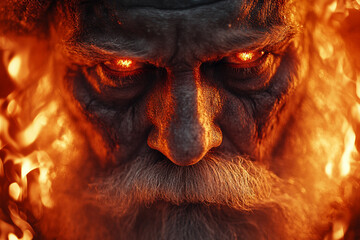 Generative AI image of a menacing horror-themed Santa Claus portraying a terrifying Christmas killer character