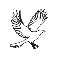 bird, eagle, wings, animal drawing vector design 