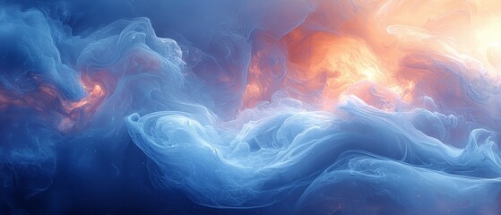 A vibrant cosmic scene with swirling clouds and ethereal colors.