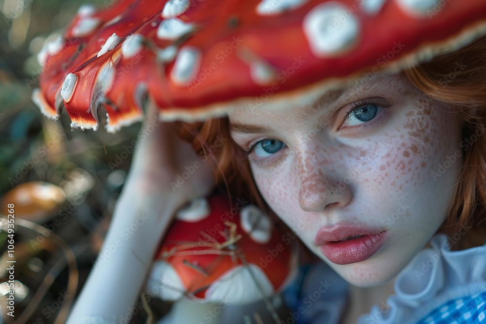 Poster moment of magic journey in wonderland created with generative ai technology