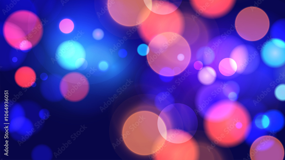 Aufkleber bright bokeh lights. festive abstract blurred background. vibrant defocused glowing lights effect. g