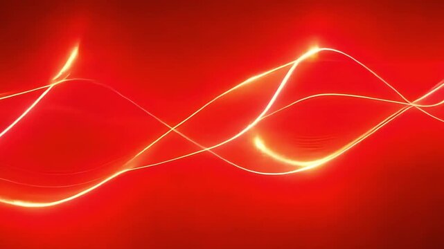Glowing Lines Move Over a Pure 49ers Red Color Backdrop