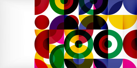Fototapeta premium Colorful circle abstract background. Template for wallpaper, banner, presentation, background