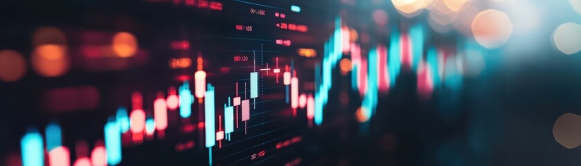 Timelapse of stock data streaming, abstract color trails, fastpaced investment concept