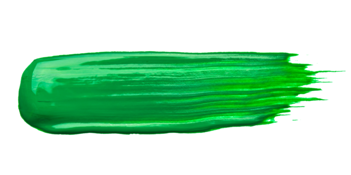Bold Green Brush Stroke. Vibrant Abstract Paint Texture