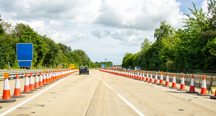 A Setup Of Roadworks Within The United Kingdom On One Of It's Millions Of Roads