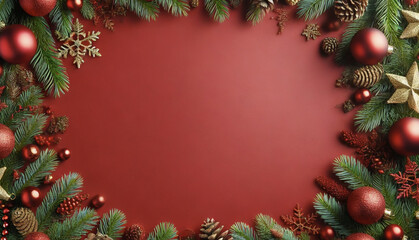 Merry Christmas background with christmas element with empty copy space