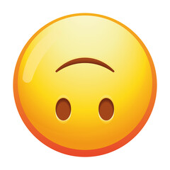 An upside-down emoji face, playfully conveying humor and lightheartedness with a quirky smile and bright yellow colors.