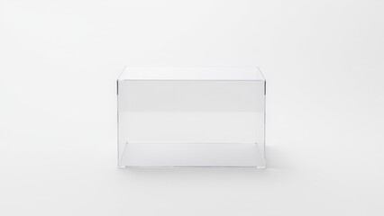 Minimalist acrylic box with well-defined edges, perfect for modern interior displays