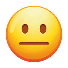 A neutral emoji face with a straight expression and relaxed features, conveying a sense of calm or indifference in soft yellow tones.