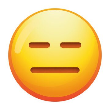 An expressionless emoji face with a flat mouth and neutral eyes, conveying a sense of detachment or boredom in soft yellow tones.