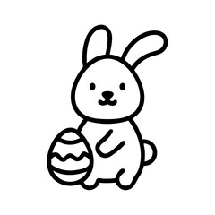 Obraz premium Easter Bunny Icon Holding Egg
