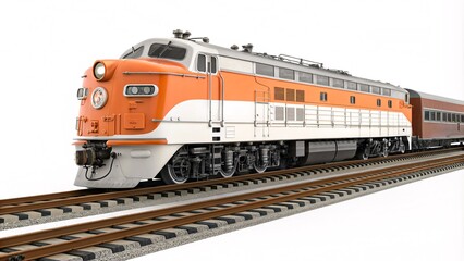 Vintage Train on a Scenic Rail Line V3