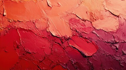 Fototapeta premium An abstract canvas background with vibrant coral and deep ruby red clay, showcasing dynamic shapes and a textured finish that exudes energy and warmth.