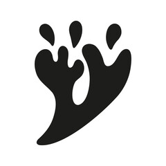 Hand drawn water splashes silhouette. Doodle graphic illustration