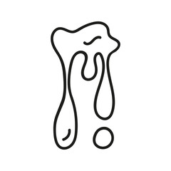 Hand drawn linear dripping flow liquid melt and drop. Doodle water splashes graphic illustration