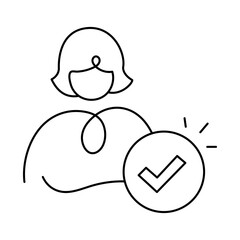 Verified Identity Icon – Person with Checkmark, Representing Security, Authenticity, and Trust