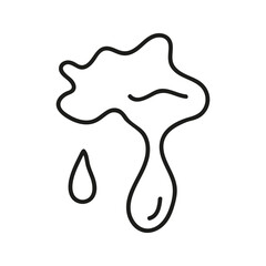 Hand drawn linear dripping flow liquid melt and drop. Doodle water splashes graphic illustration