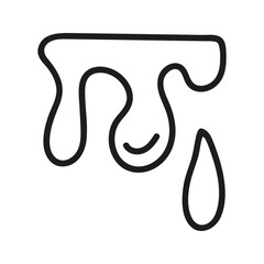 Obraz premium Hand drawn linear dripping flow liquid melt and drop. Doodle water splashes graphic illustration