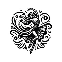 Ballerina. Black swan Ballet Vector illustration