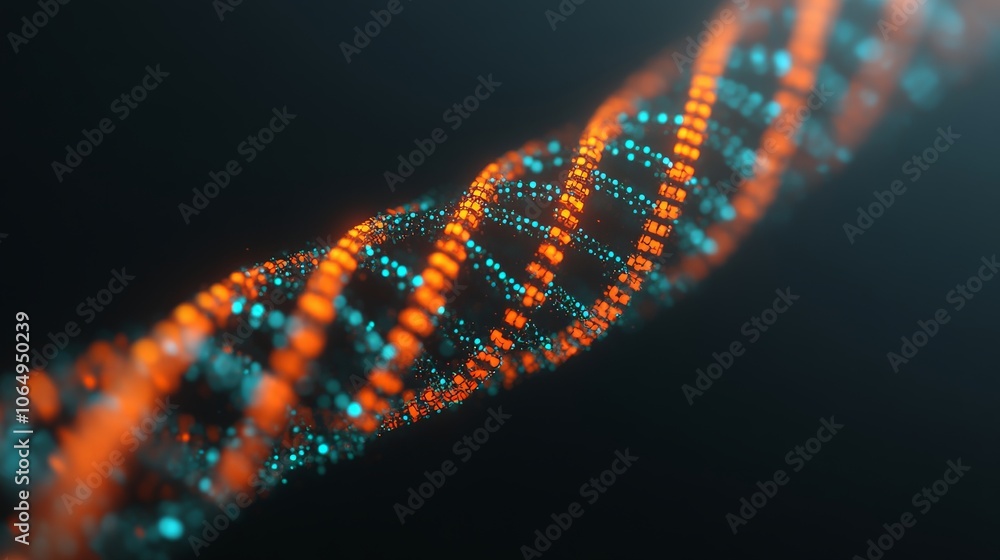 Poster dna double helix abstract: a mesmerizing abstract representation of a dna double helix, rendered in 