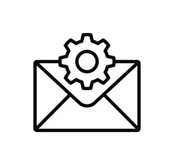 E-mail settings icon. Email configurator line symbol