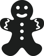 Simple Gingerbread Man Cookie Vector Illustration for Christmas Decor