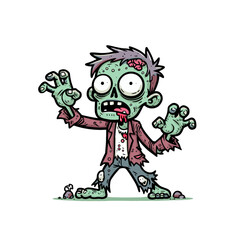Cartoon zombie character isolated vector illustration