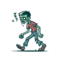 Fototapeta premium Cartoon zombie character isolated vector illustration